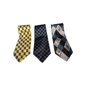 Y2K Polo Ralph Lauren Fendi Pierre Cardin Designer Silk Necktie Lot 3Pc Preowned
